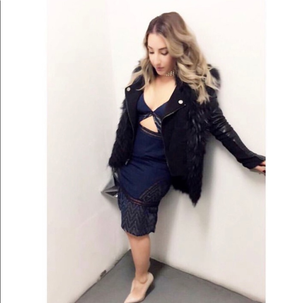 Navy blue cut out dress